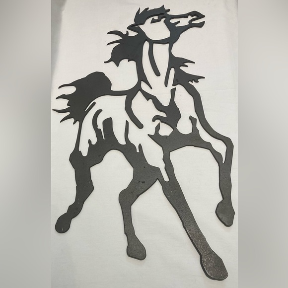 Hand Cut Steel Horse Sculpture - Picture 2 of 5